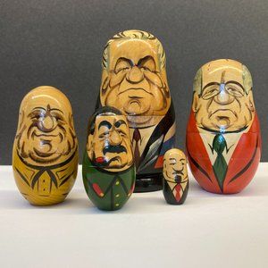 Nesting Dolls Vintage Former Soviet Leaders - Russia Stacking Matryoshka Dolls